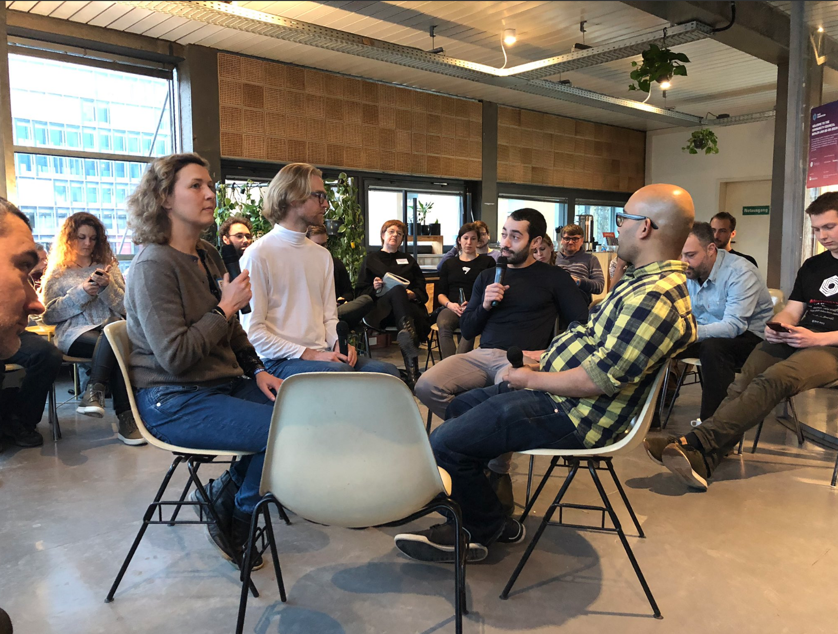 Community members at the kick-off DGOV “Council” in January in a fishbowl participatory format discussion.