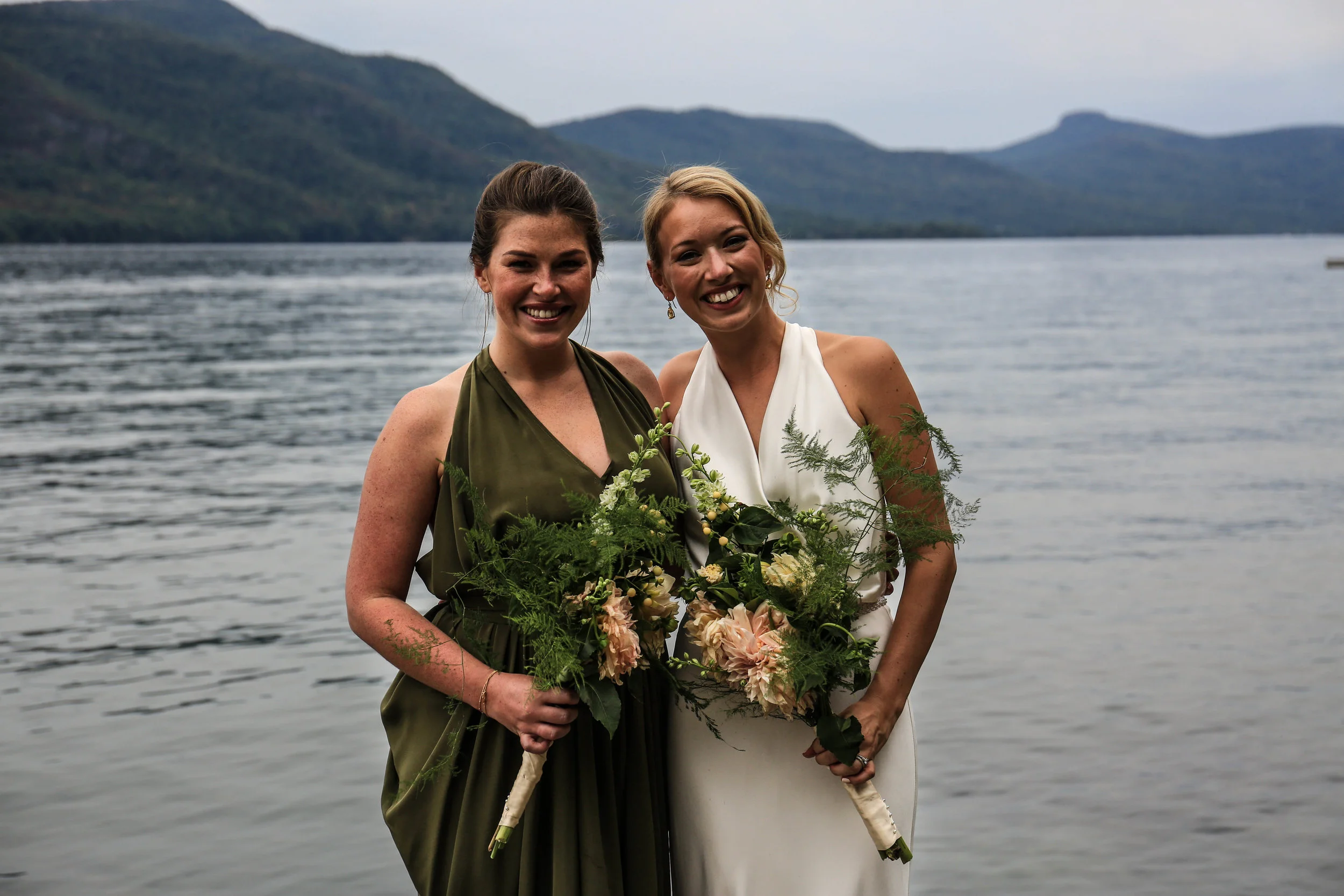 Ginn Wedding (Bride and Maid of Honor) Lake George, New York Makeup by Jessica Sanner