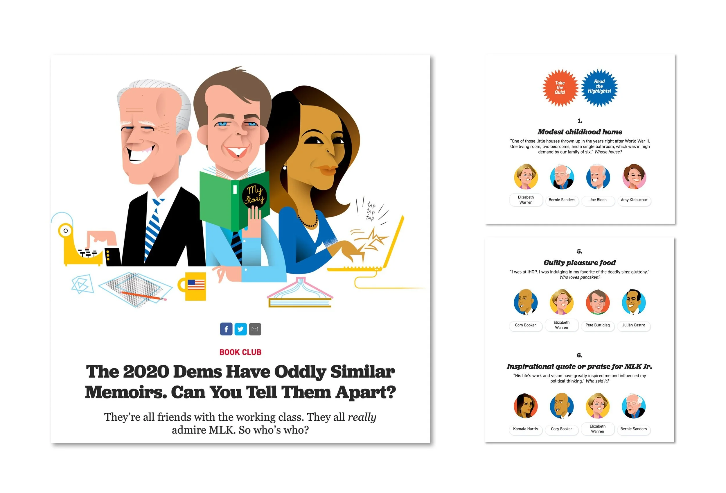 Concept, art direction and visual design for interactive quiz. SND 2020 Award of Excellence - Use of Original/Comissioned Illustration.