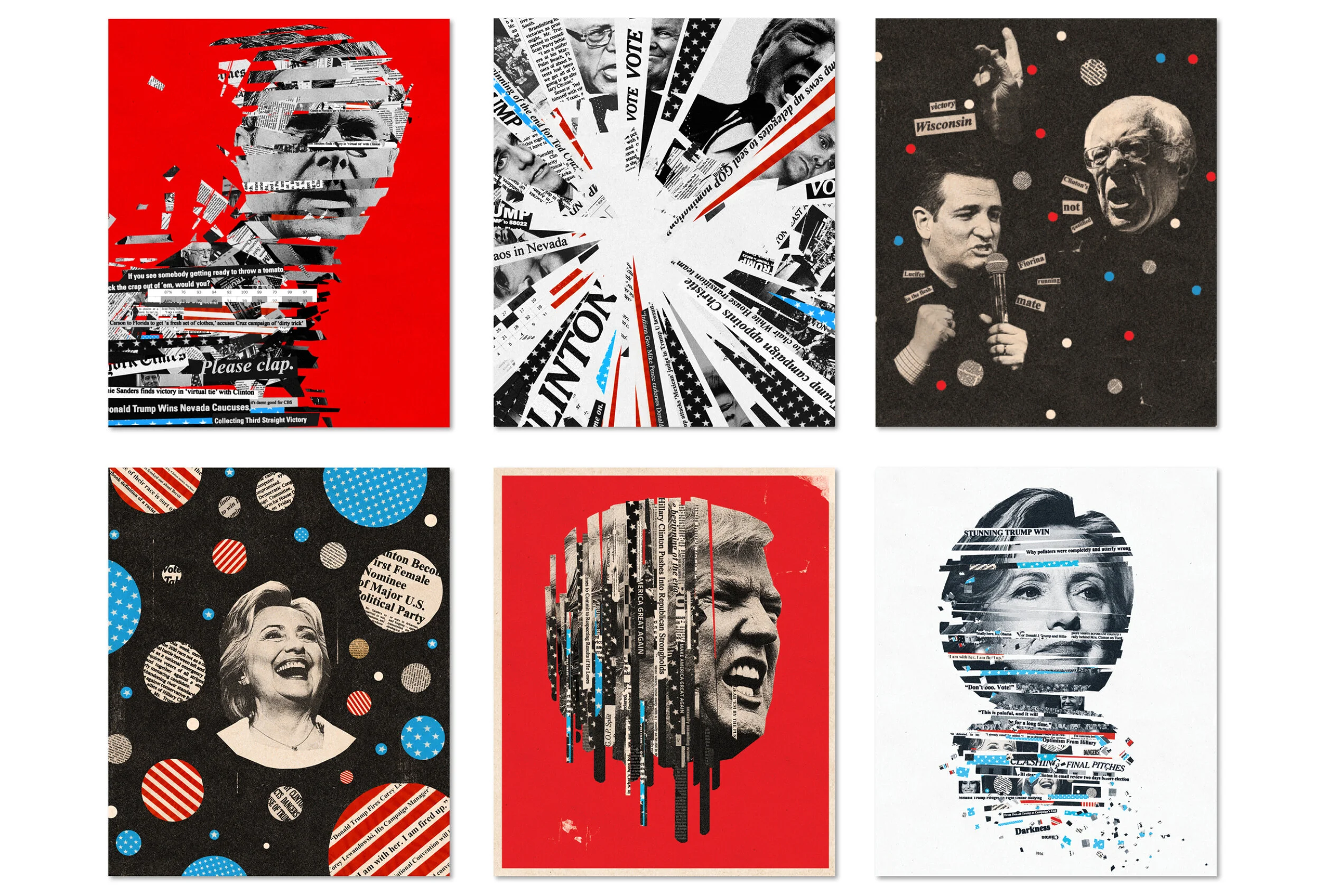 Art direction of llustrated series telling the story of the 2016 election.