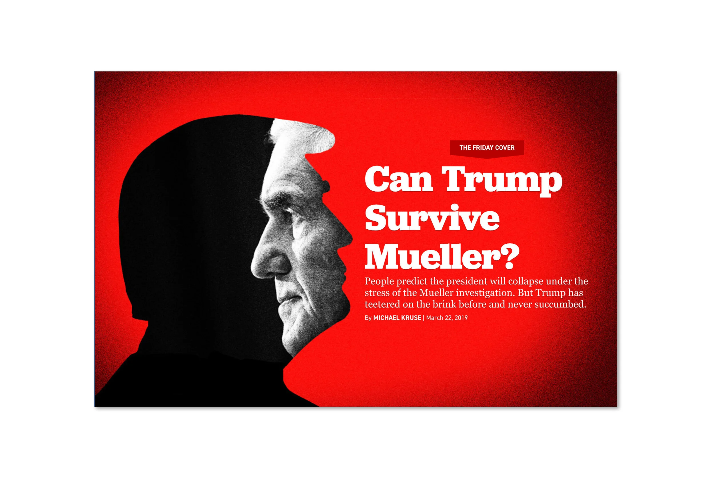 Photo illustration for Politico magazine online story about the Mueller report