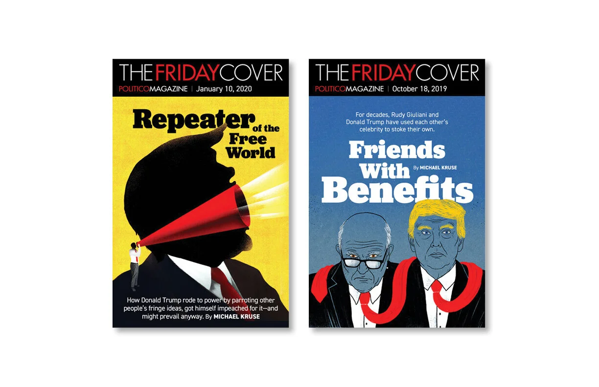 Art direction and design of Politico magazine online covers.
