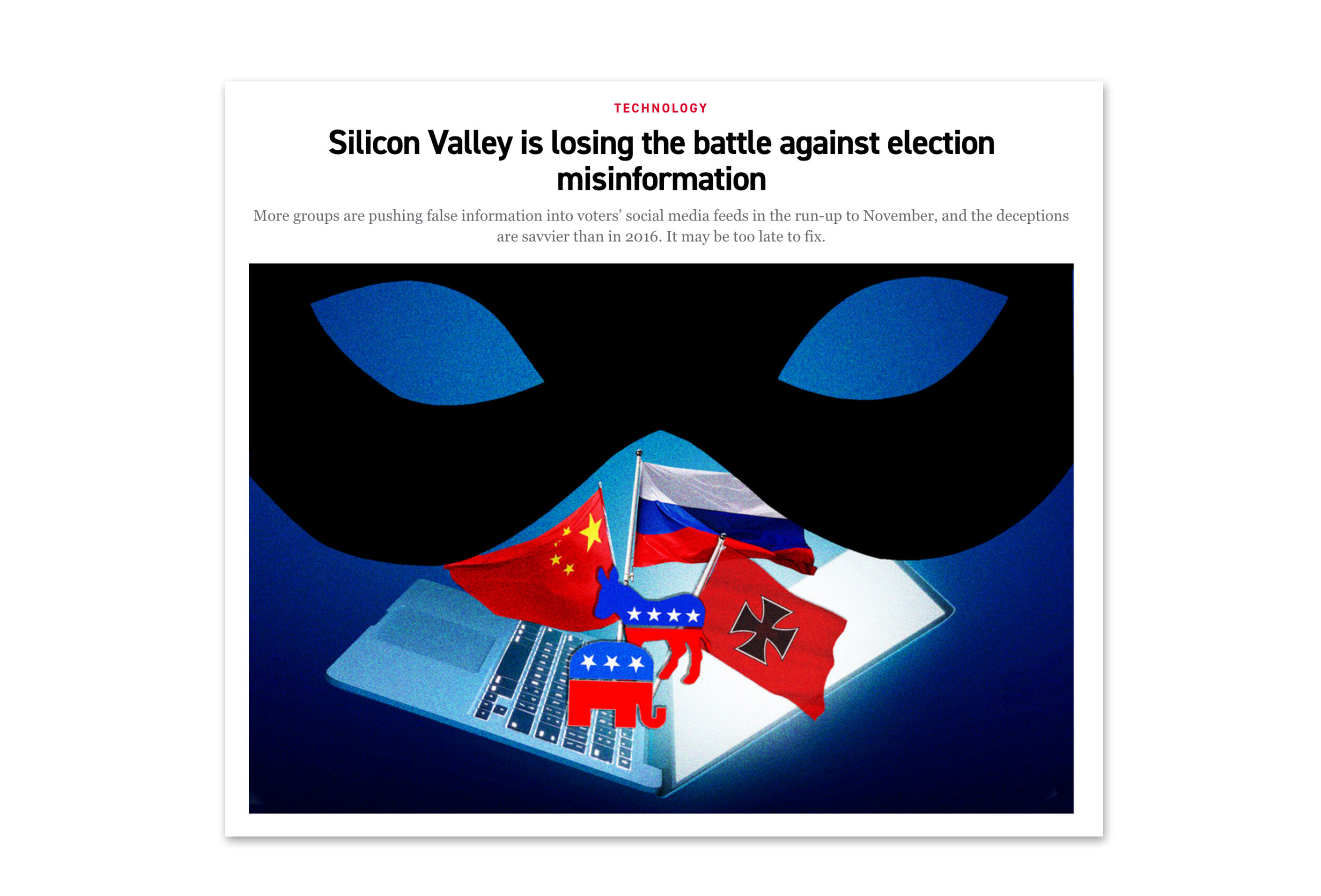 Photo illustration for Politico online story.