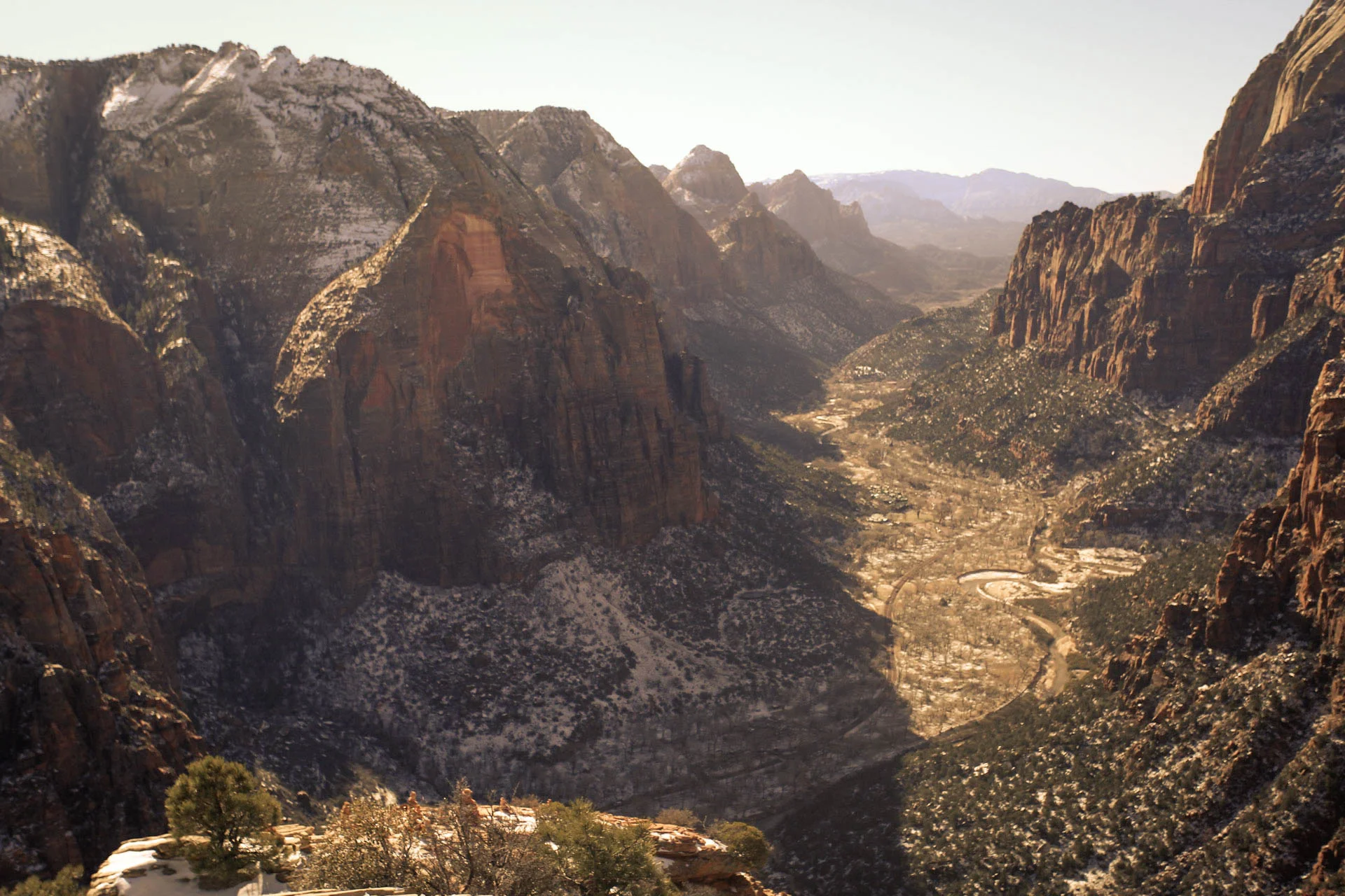 view from one side of Angel's Landing
