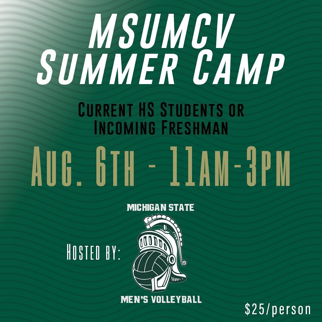 Less than a month until our summer clinic for future/incoming Spartans❗️

Reserve your spot TODAY, sign-ups close at the end of the week Friday.

Get 1-on-1 coaching from our experienced staff and players.

SIGN-UP LINK IN BIO❗️

#GoGreen #MSUMCV