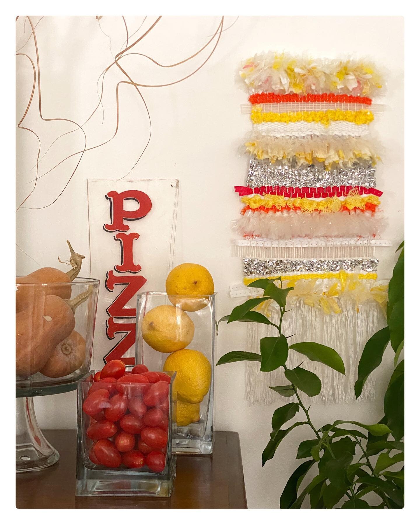 24/28&hellip; of my make one project a day in February. 

This is the 3rd project on my tapestry/frame loom.

I&rsquo;ve been saving lemon, lime, avocado, onion, sweet potato bags, the top strips and strings from bags of bird seed, misc plastic bags,