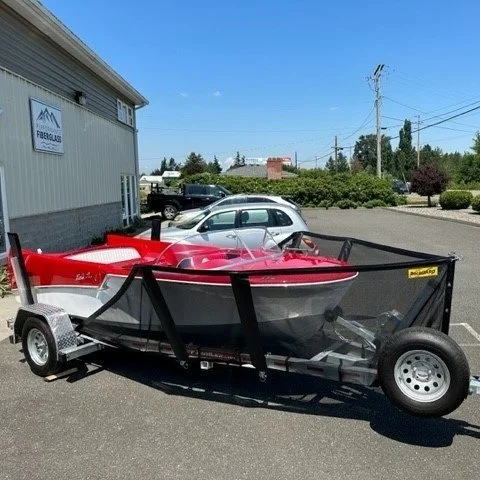 Blunt Front rockgard attached to spped boat