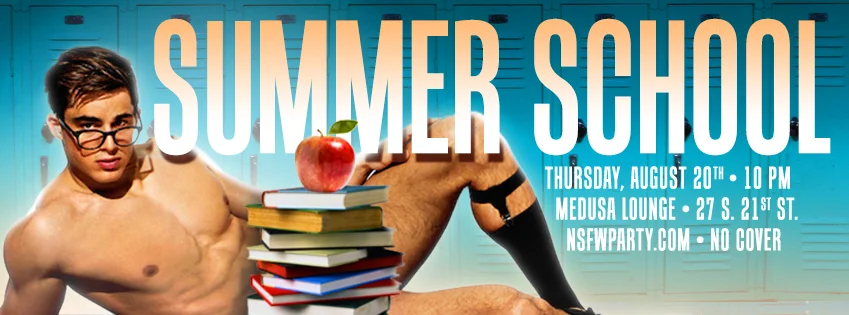 NSFW Party "Summer School" web banner