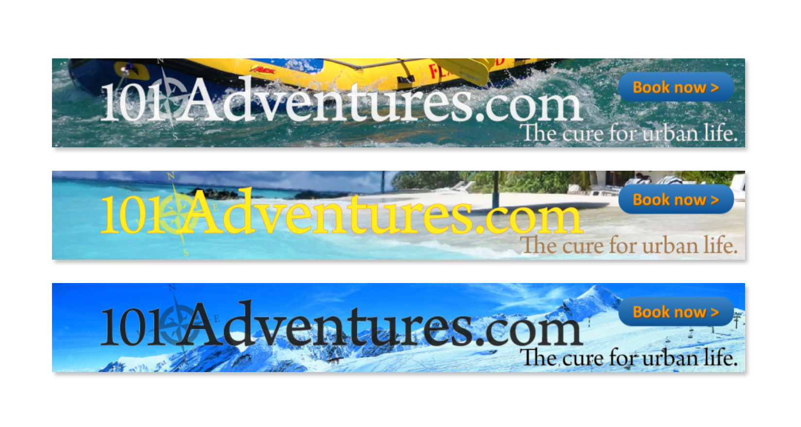 "The cure for urban life." campaign 101 Adventures March 2003 digital ads