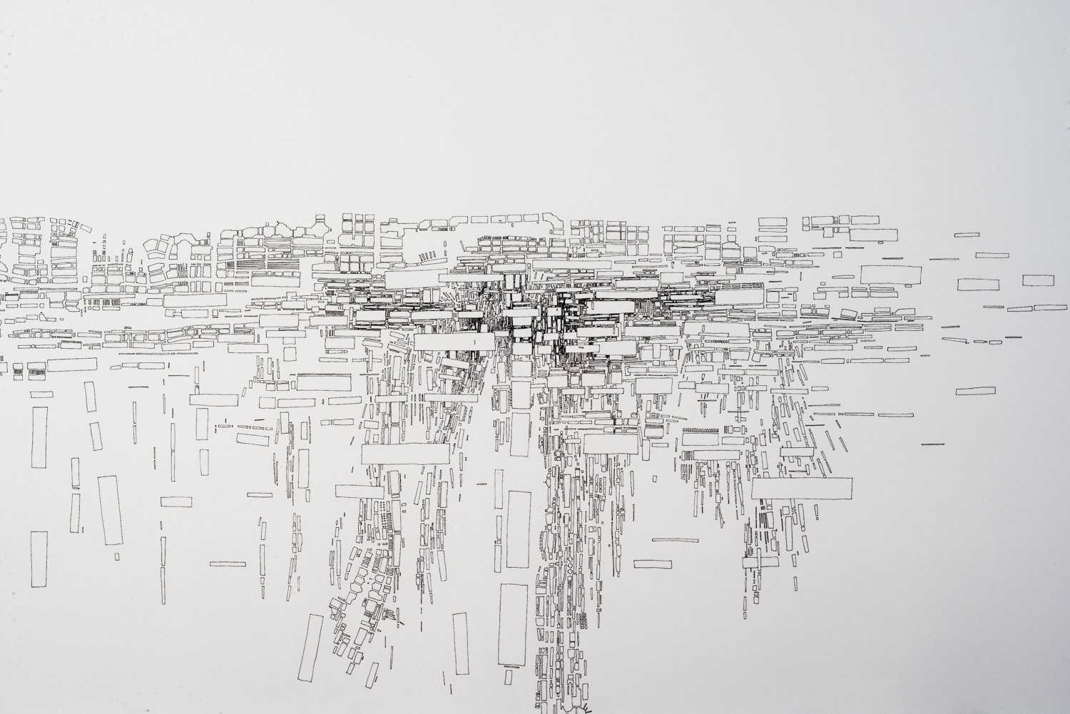 Colin Keefe Strata , 2014 Ink on Paper 30" x 44" (76.2cm x 1.1m) Detail ©2015 Colin Keefe/Robert Henry Contemporary