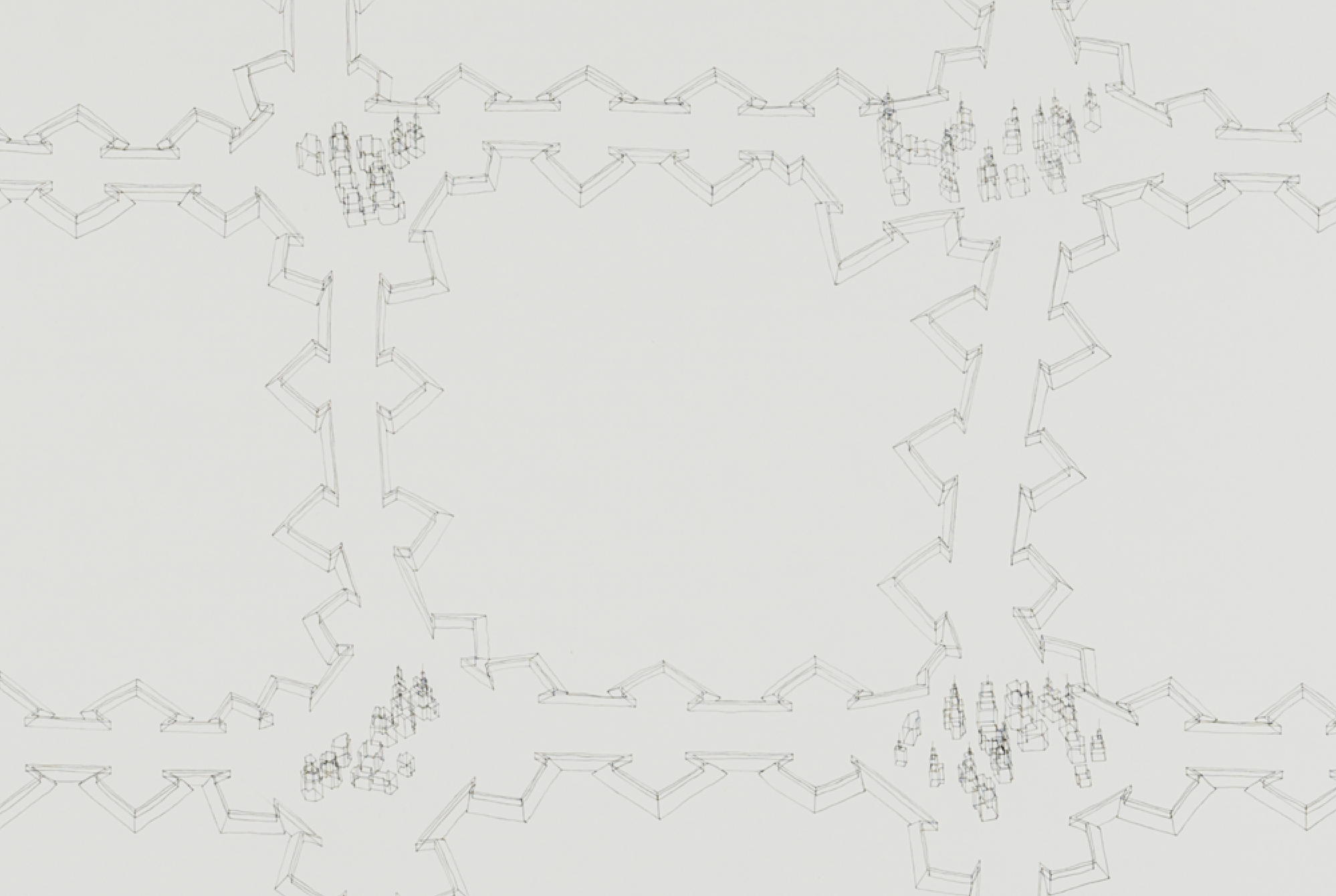 Isometric Drawing 6 (Grid Wall Cities)