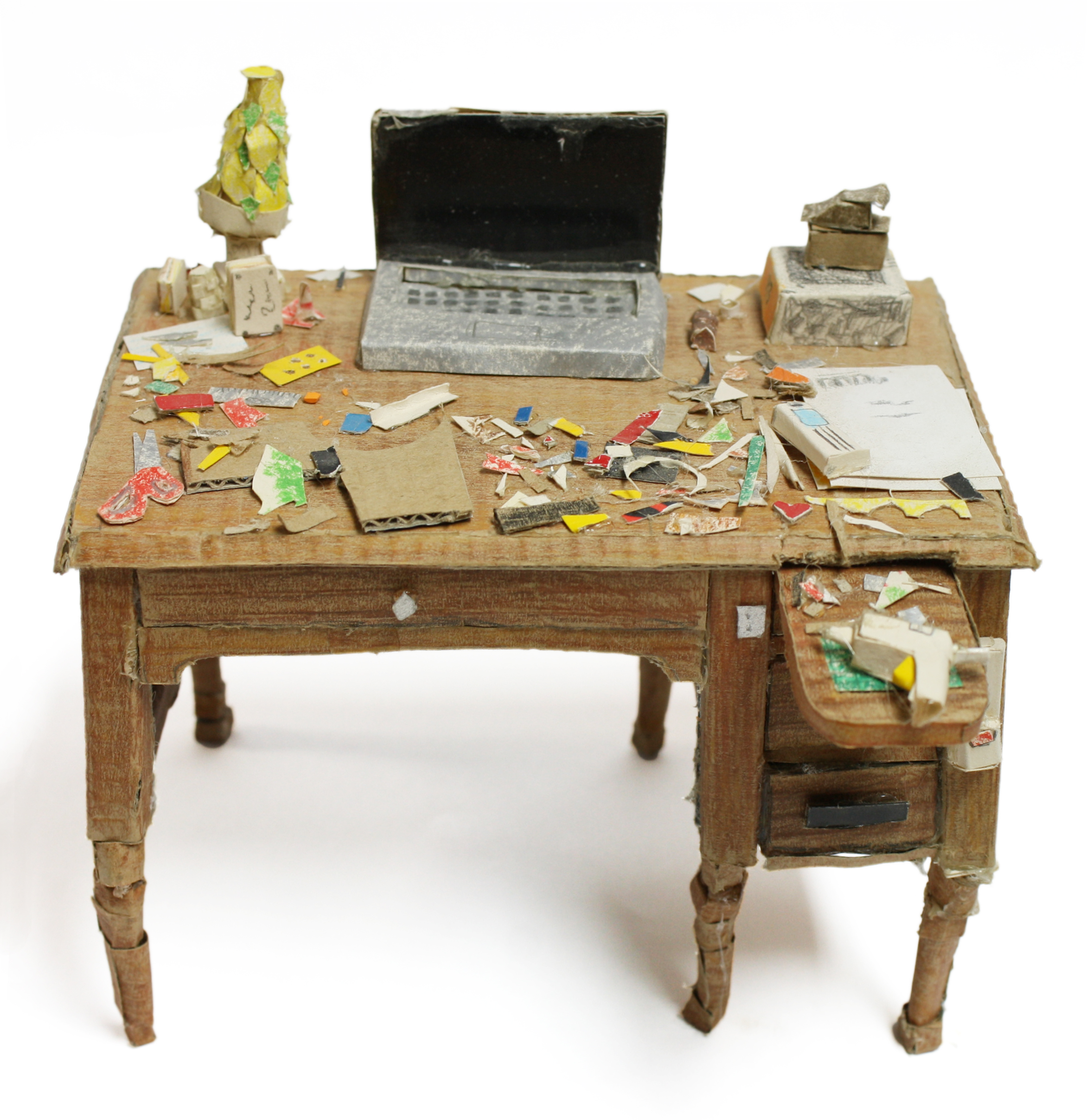 Lucia Thome, Desk, Paper Construction, 5.5"x 4" x 4", 2016