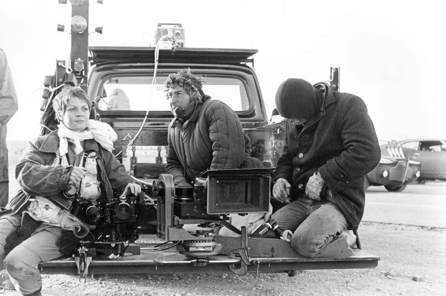 1981 on set of Mad Max 2 in Broken Hill. Australia.