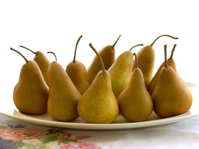 Buerre Bosc Pears with Tea Towel