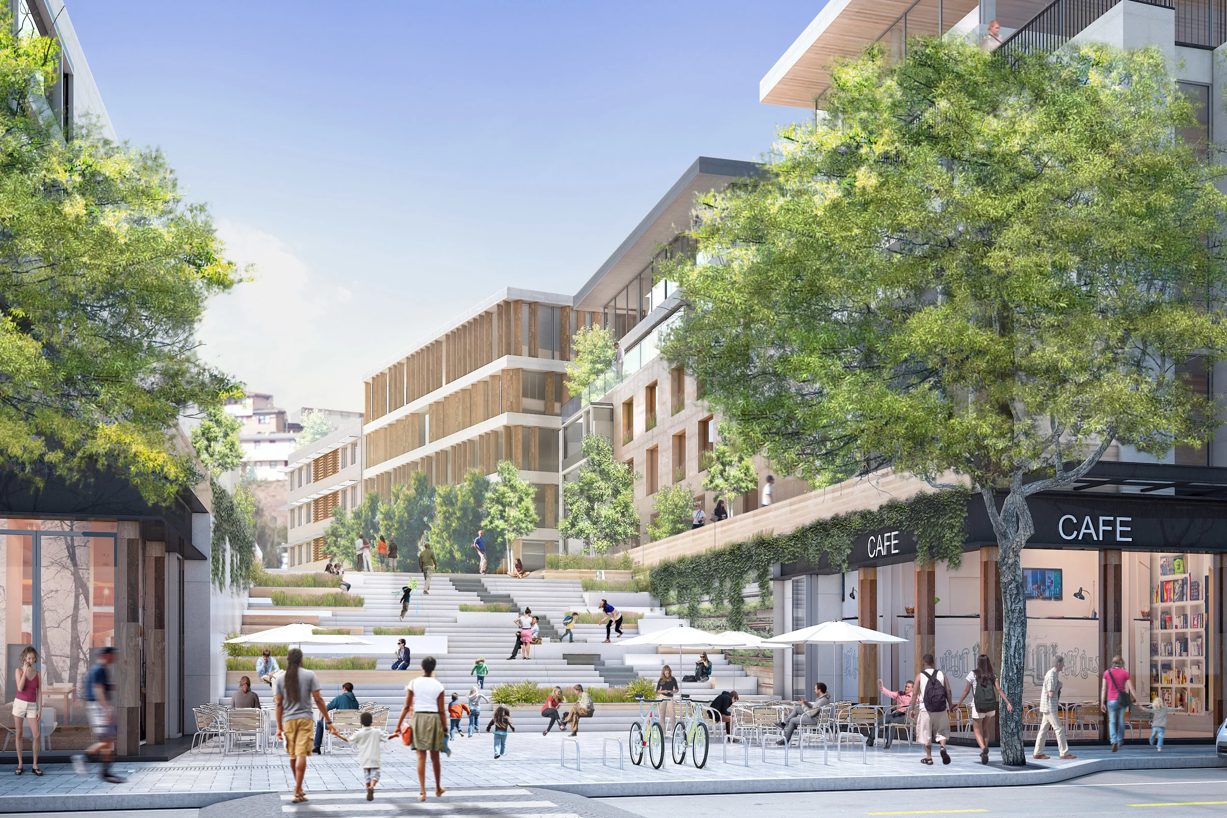 View towards the grand staircase, rendering by Kurumi Nishioka