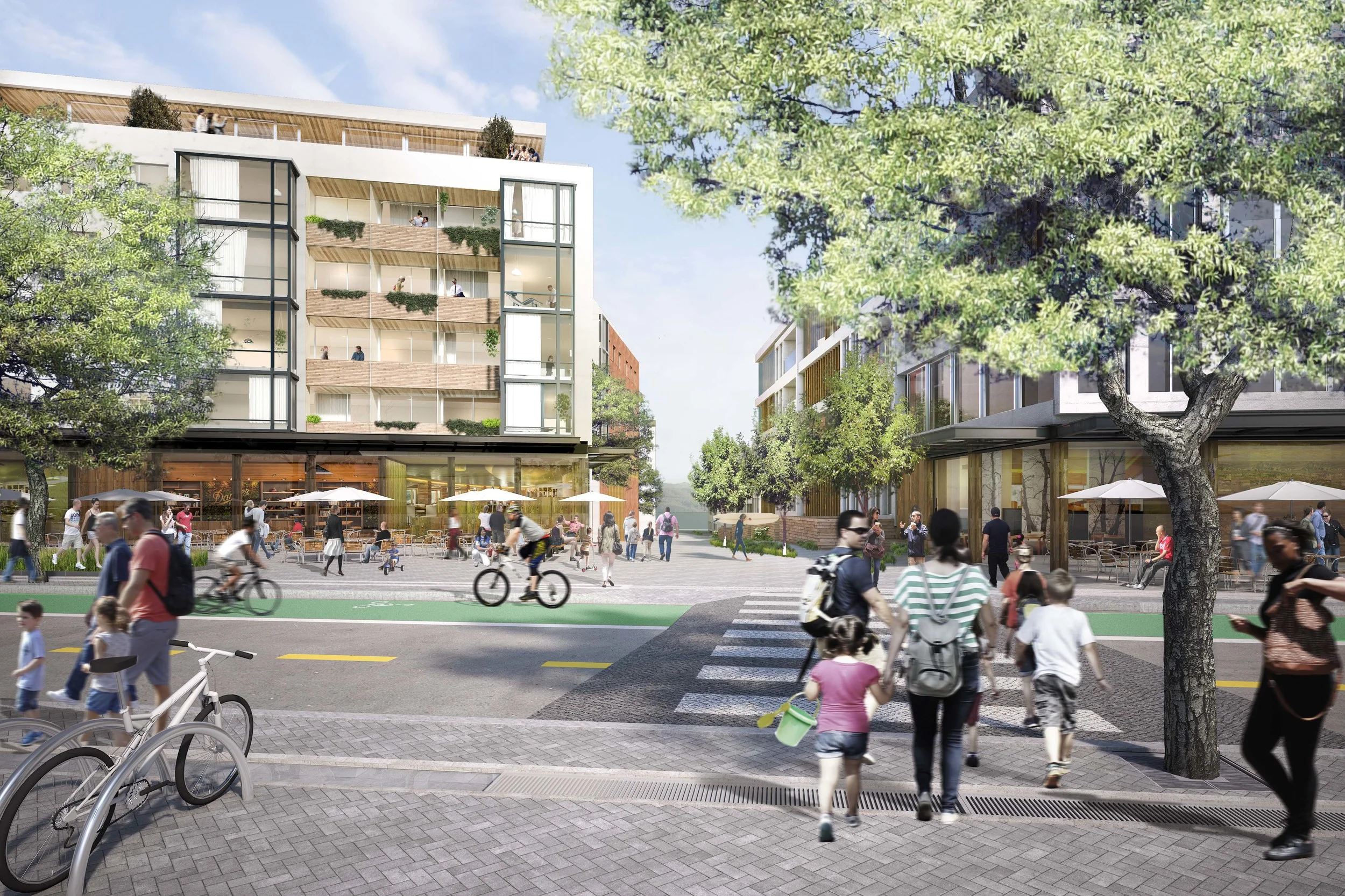 View towards India Beach, rendering by Kurumi Nishioka