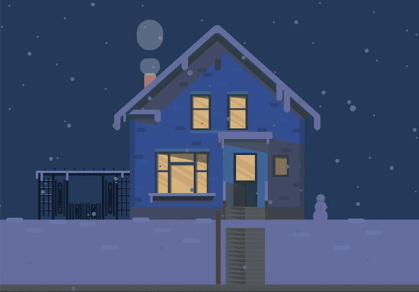 Finally fixed this animation from over a year ago! I got the different sized flakes to drift and fall at different speeds. Built with Principle.