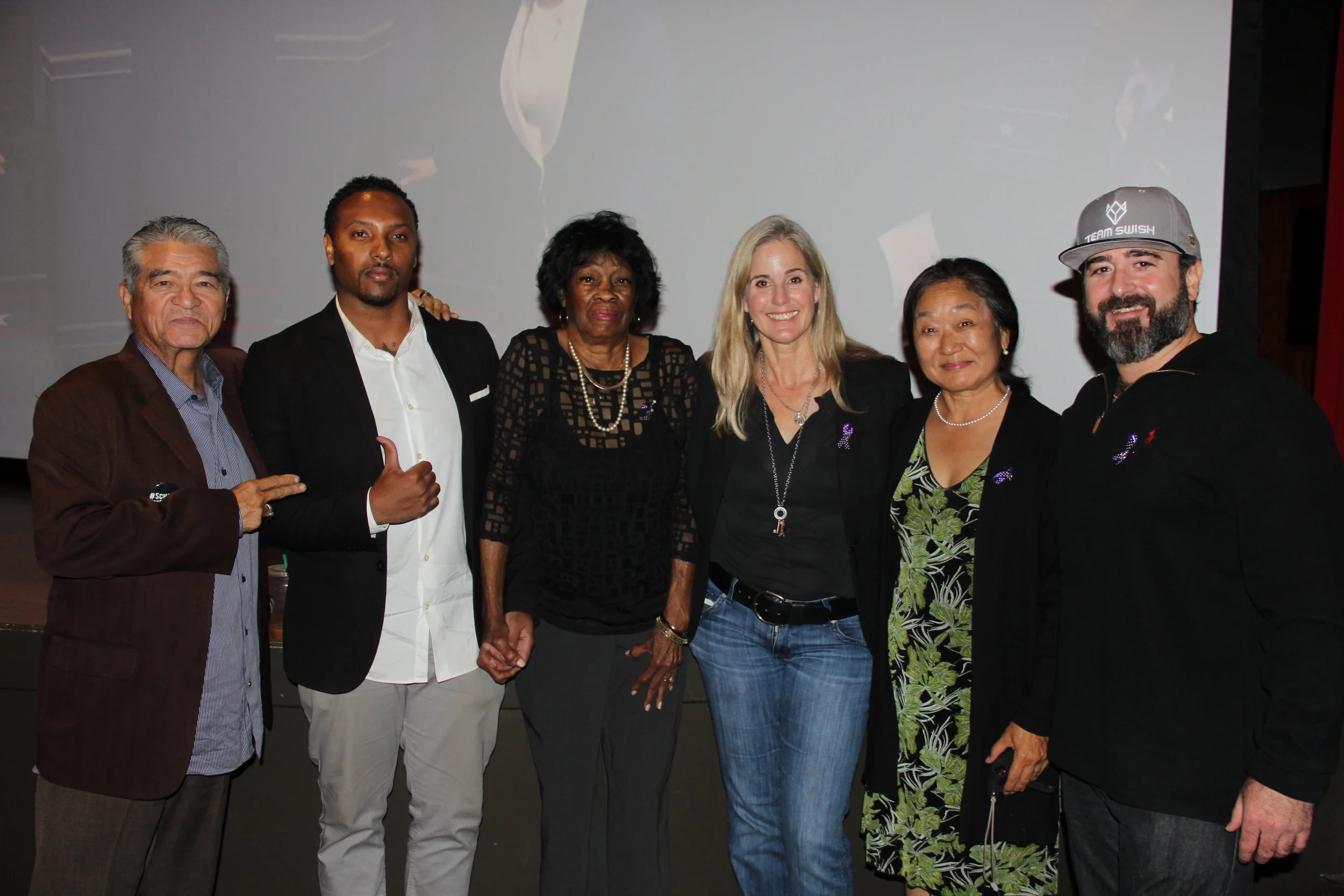 From left: Josof “Jojo” Sanchez, Kevin Maxwell, Cora Maxwell, Pam Rayburn, Julie Matsumoto and David Field. Photo courtesy of the Department of Women’s Gender and Sexuality Studies.