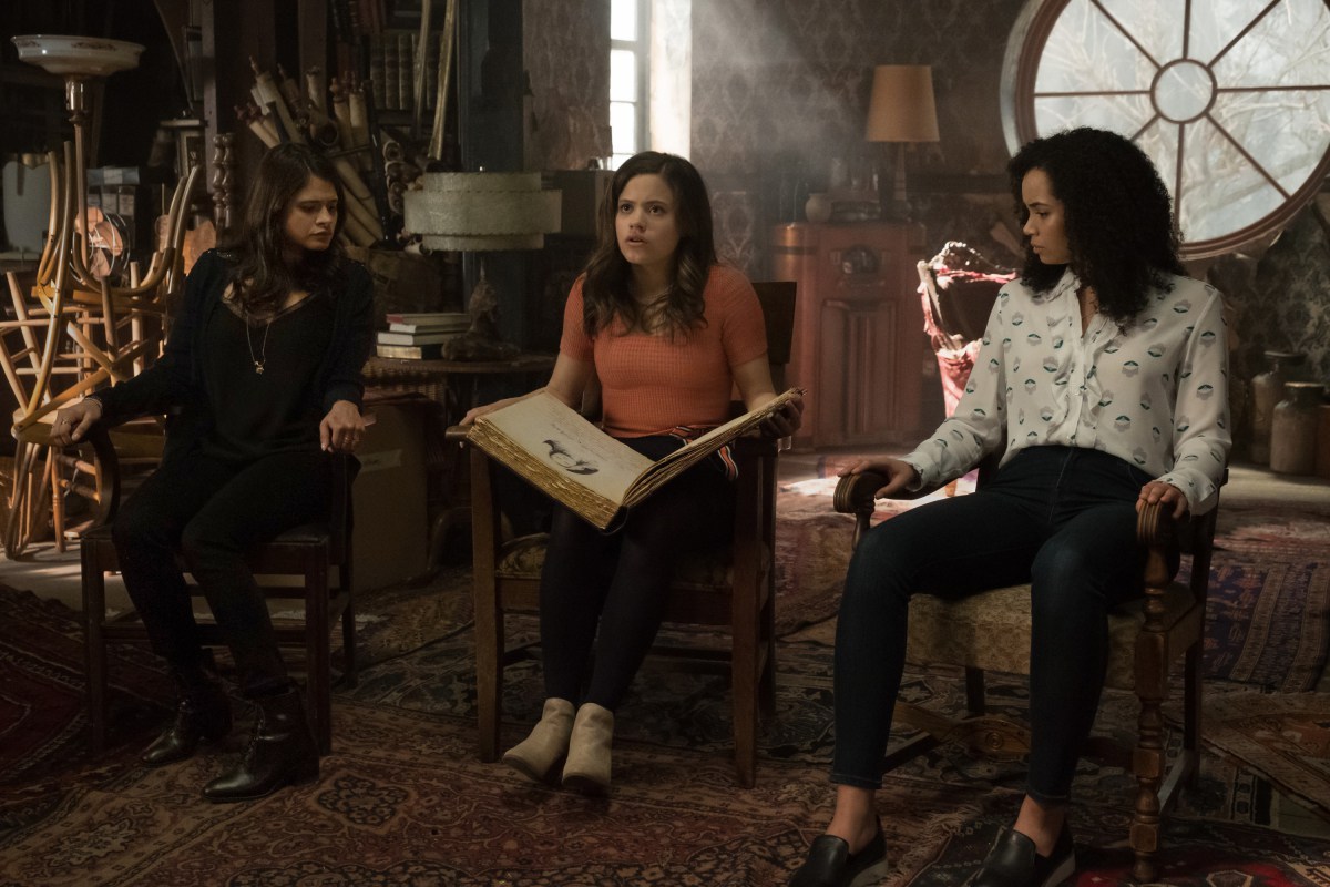 Melonie Diaz, Madeleine Mantock, and Sarah Jeffrey in Charmed . Photo Credit: IMDB