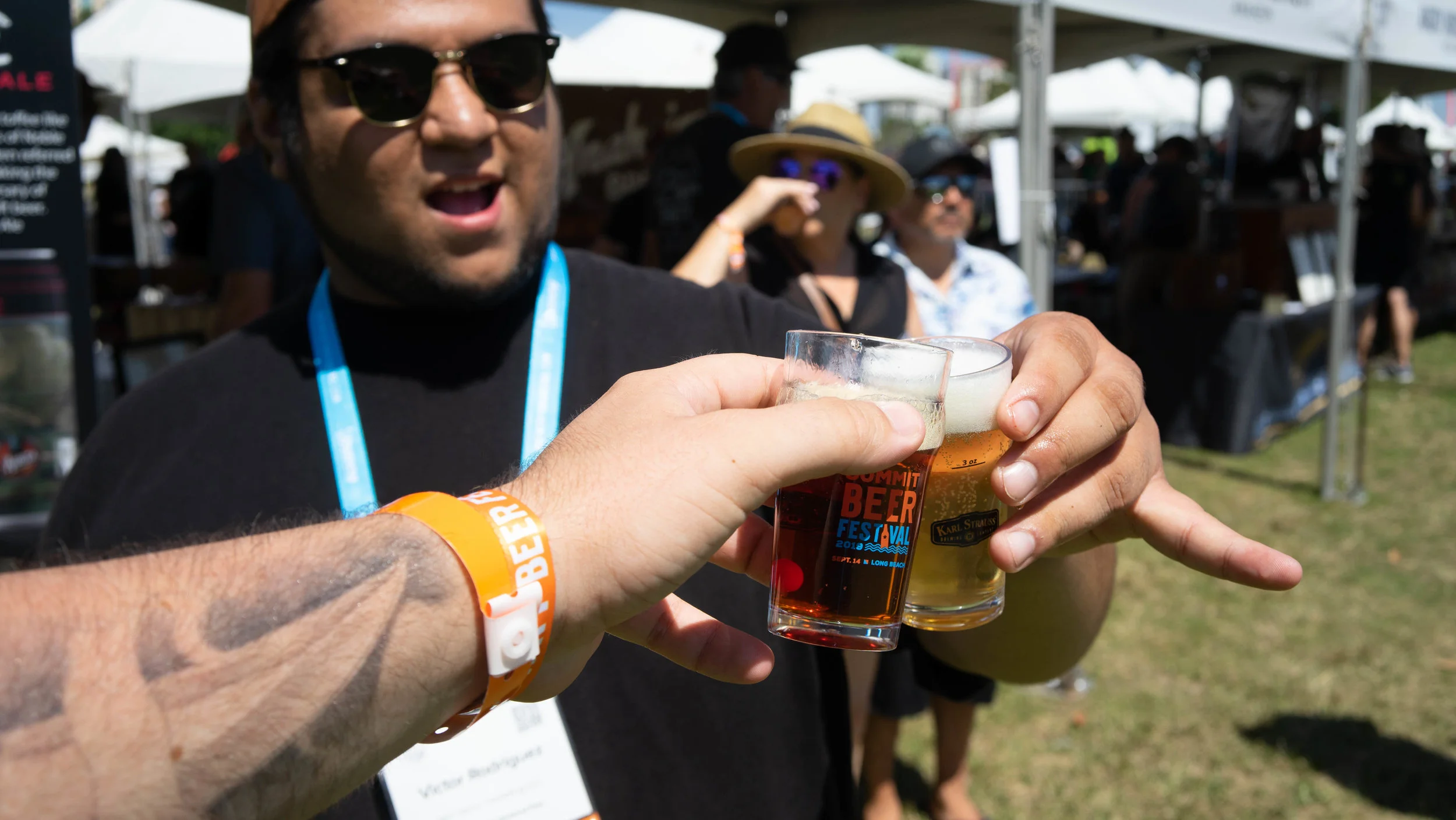 Three-ounce tasting glasses where provided to patrons to sample the 600 different beers on tap.