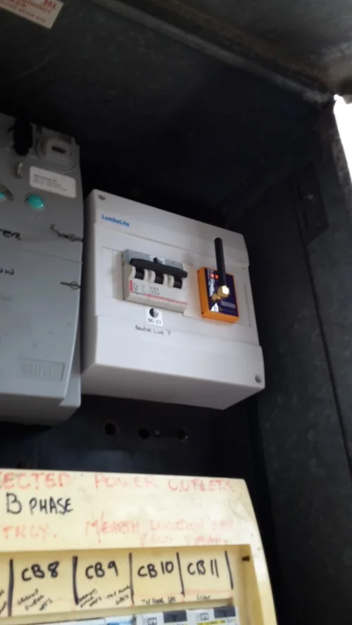 The Solar Analytics / Wattwatcher device at the top right with aerial