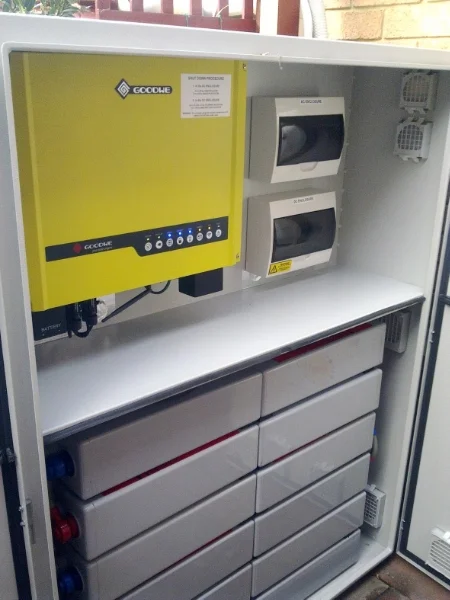 Inside battery cabinet