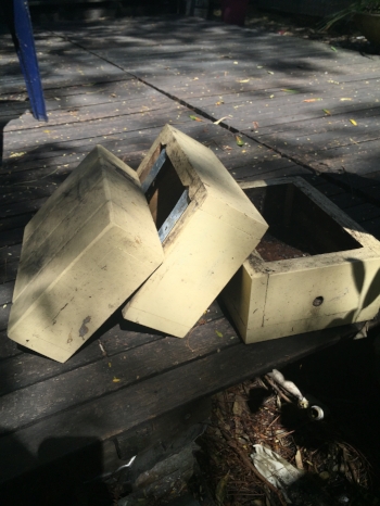 Empty hive ready for the split