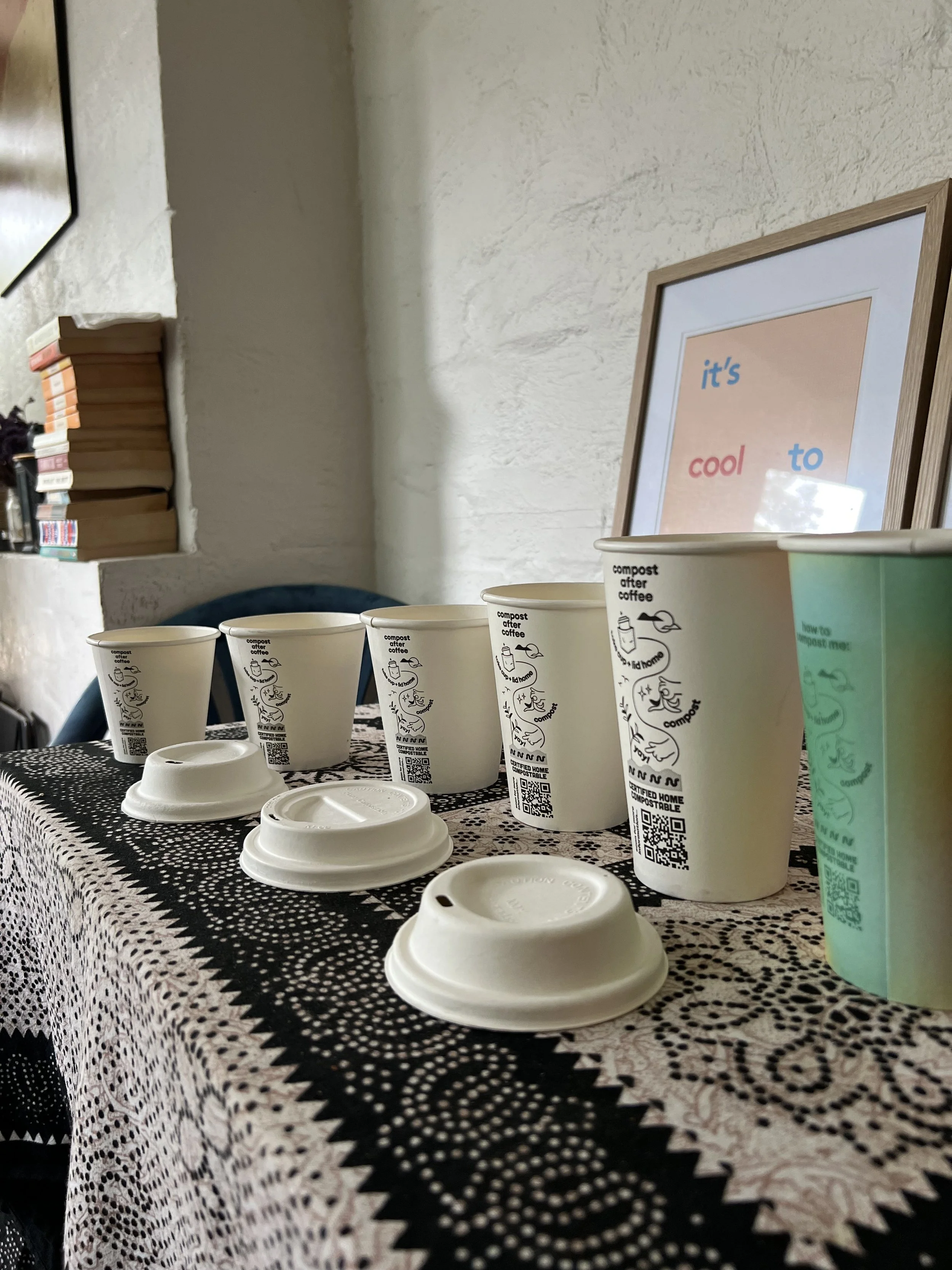 Compostable coffee cups trial