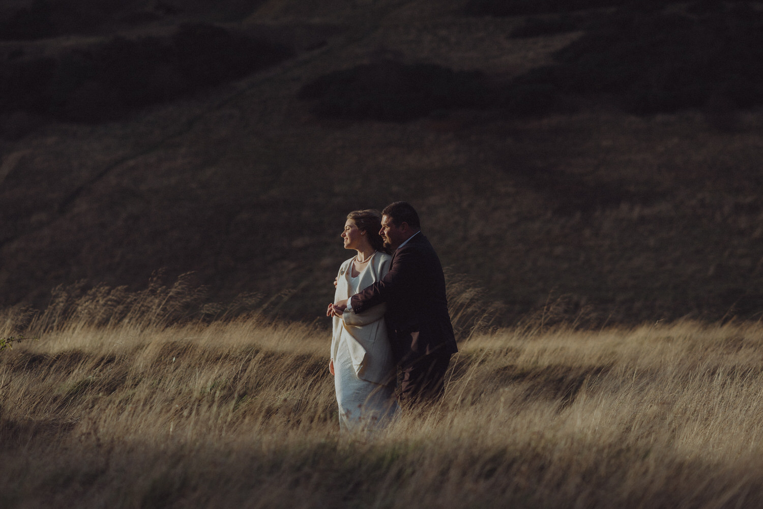  Andrew & Joanne in Holyrood Park on their Edinburgh elopement in winter 2015 