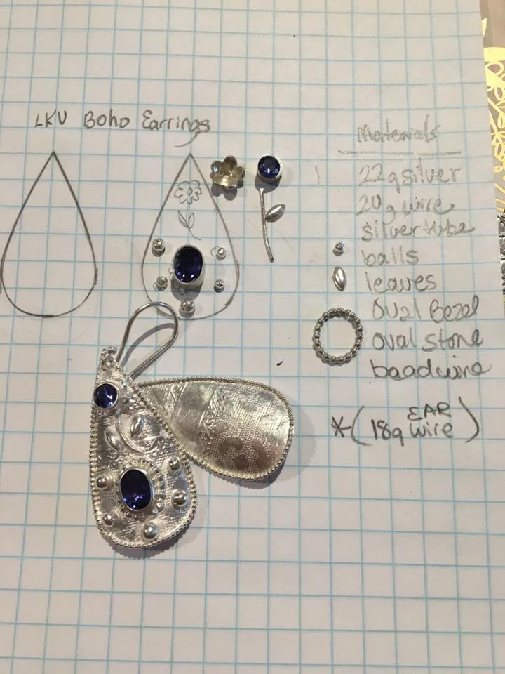 I recommend you skip adding the beaded wire around the outside edge of the earring .. drove me batty! I used the cootools.com easy solder paste in a syringe to attach everything. Enjoy!