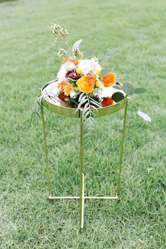 Cressida Gold Mirrored Accent Table Provenance Rentals