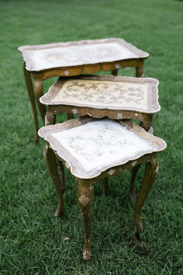 Isabella Gold Nesting Tables, Set of Three