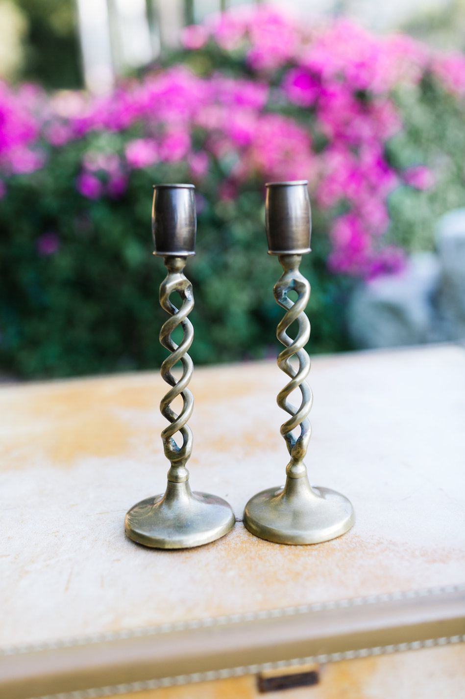 Landry Brass Candlesticks, Set of Two