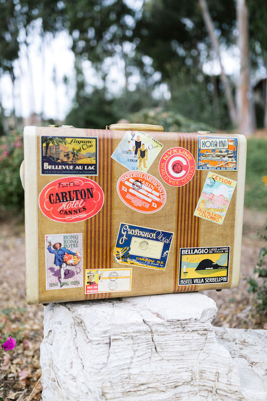 Toreno Vintage Striped Suitcase