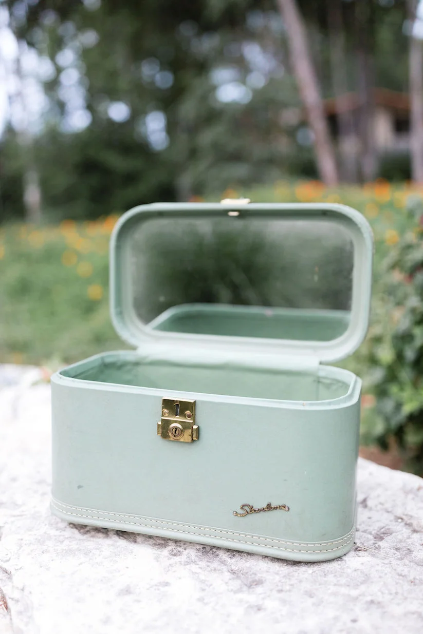 Marjorie Green Train Case 3 - Provenance Vintage Rentals Los Angeles Vintage Luggage Rentals Near Me Prop Rental Prop Styling Vintage Wedding Decor Rentals Travel Theme Wedding Decor Rental Party Rentals Near Me.jpg