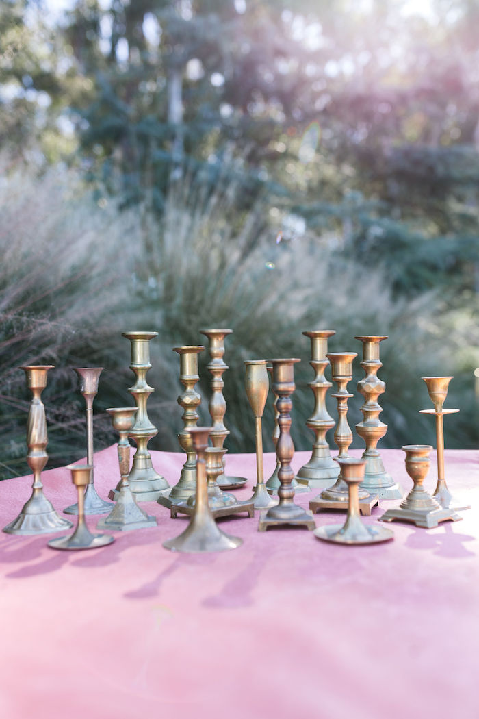 Sophia Mismatched Brass Candlesticks, Set of Three — Los Angeles
