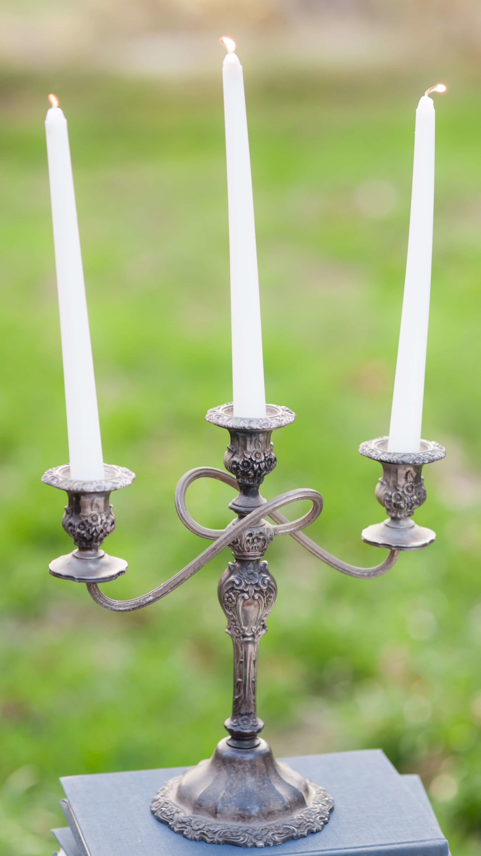 Rent Mismatched Small Brass Candlesticks