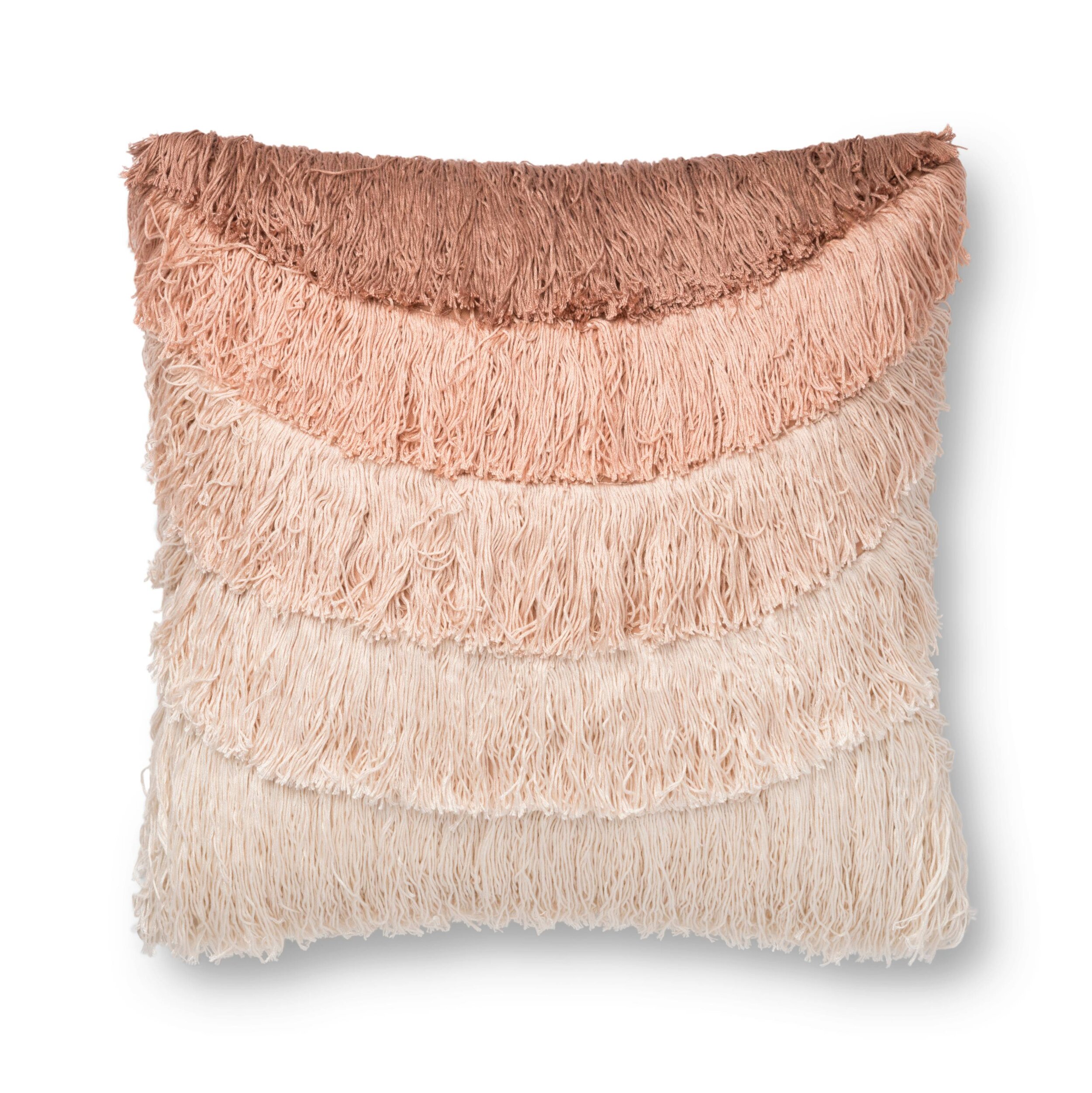 Aurora Pink Ombre Pillow with Fringes