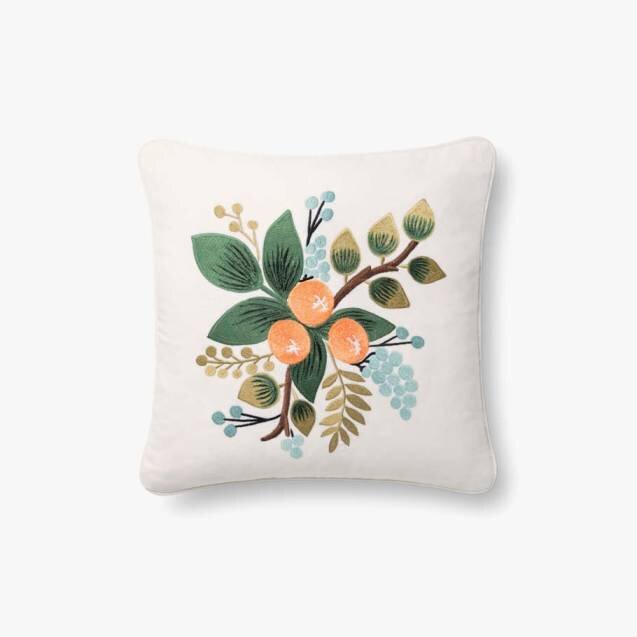 Orange Botanical Pillow