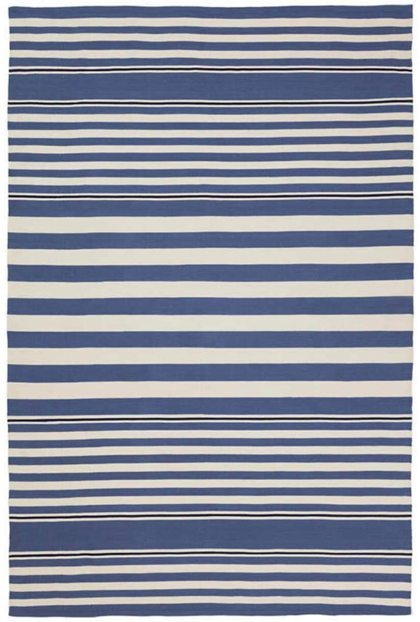 Anne Blue and White Striped Rug
