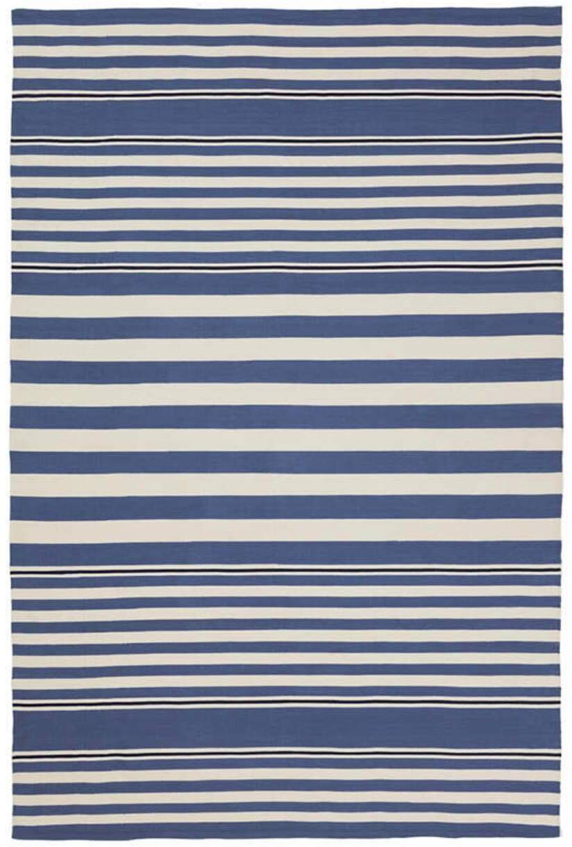 Anne Blue and White Striped Rug