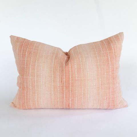 Henley Pink Ombre Striped Lumbar Pillow