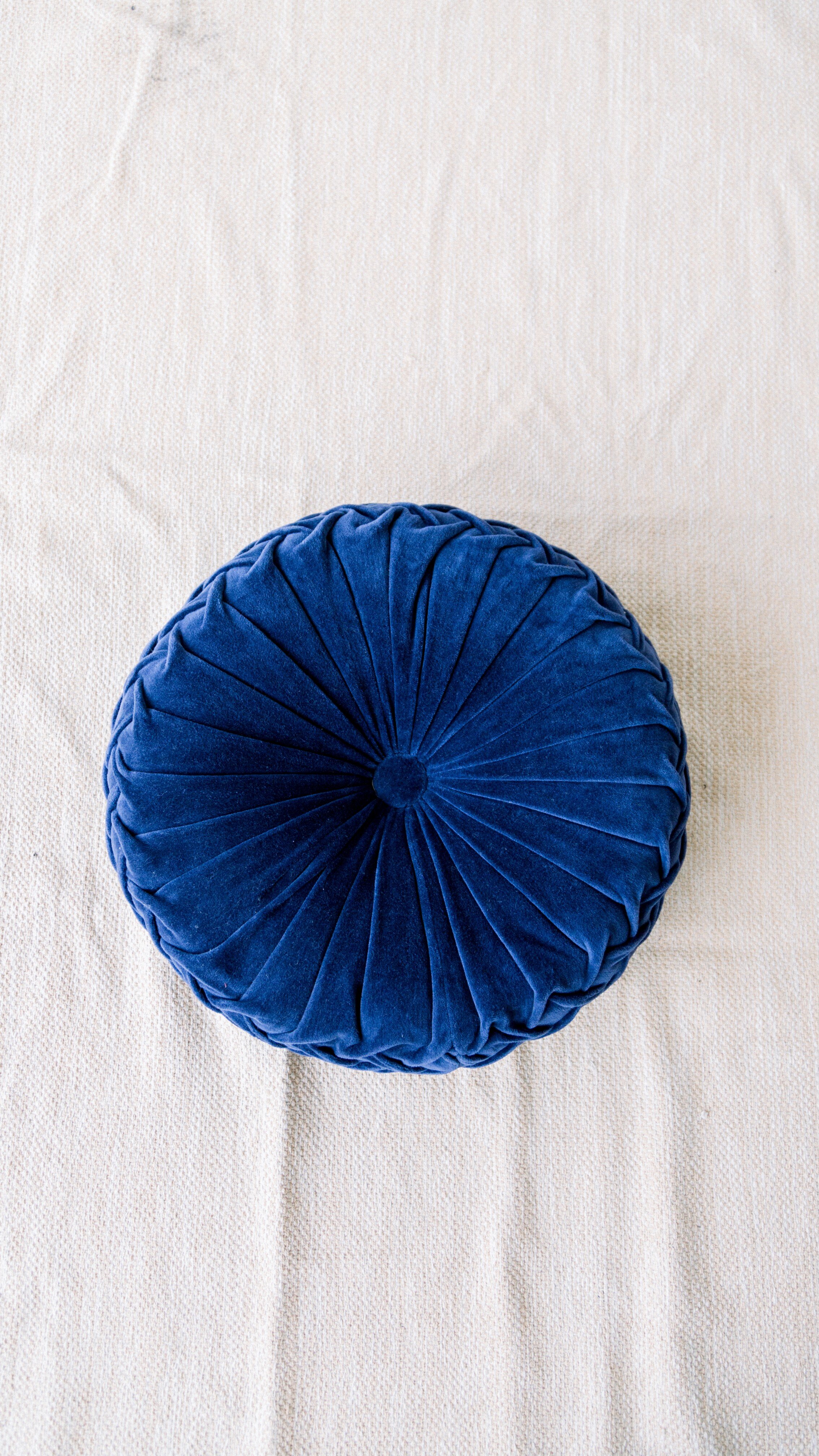 Afina Navy Round Pintuck Pillow