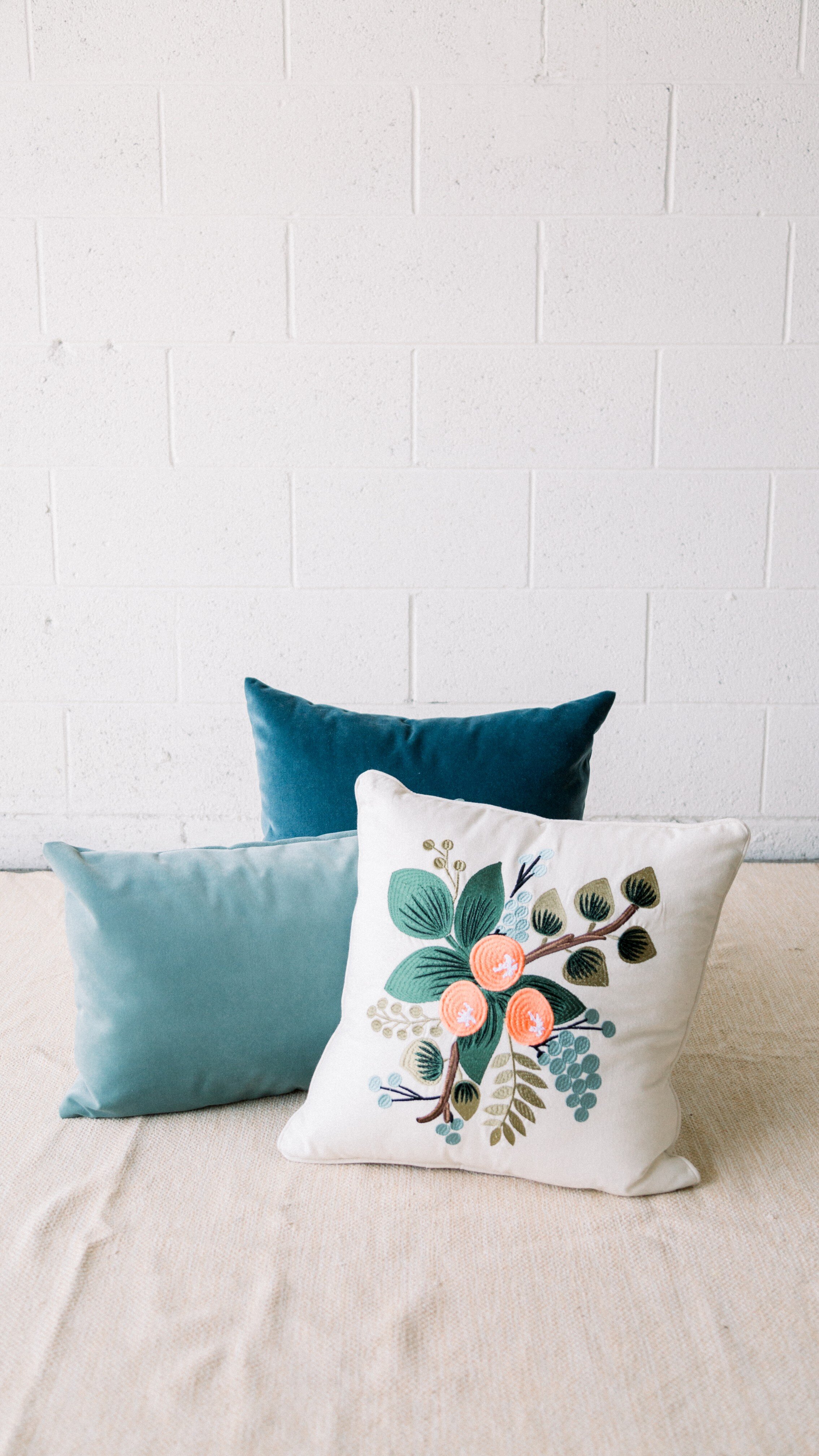 Orange Blossom and Blue Velvet Pillow Pack