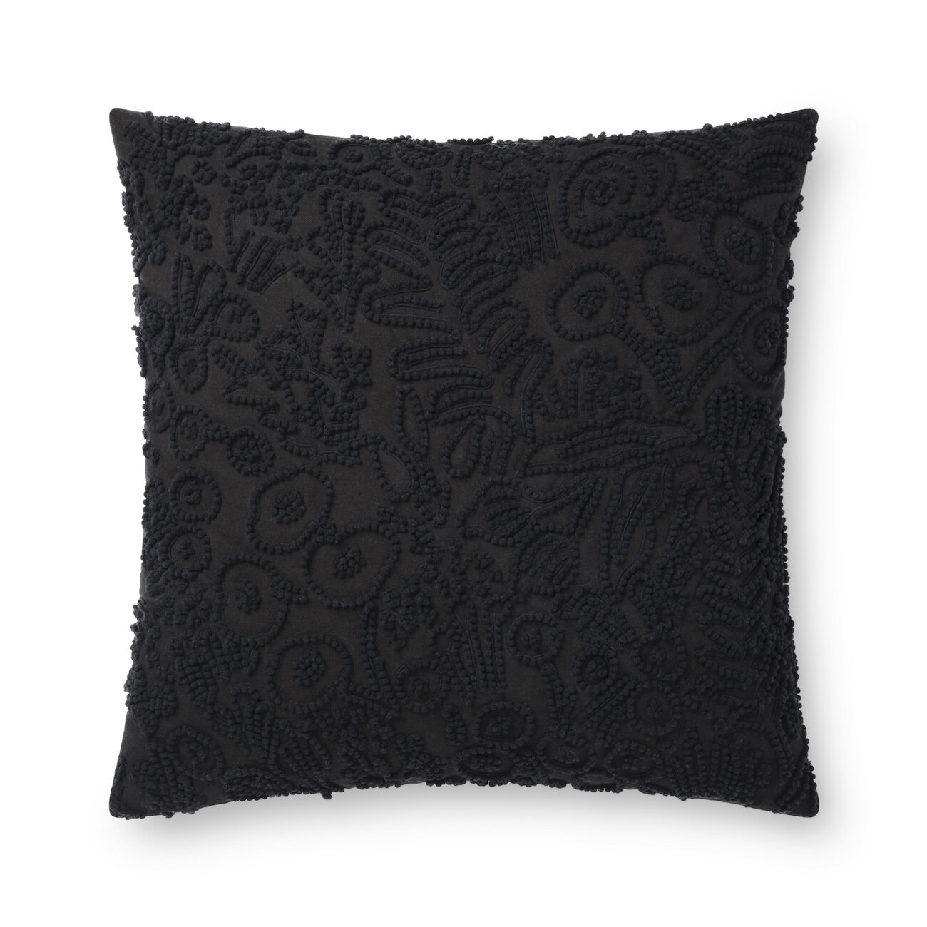 Midnight Black Textured Pillow