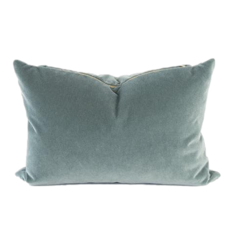 Danica Blue Green Velvet Lumbar Pillow