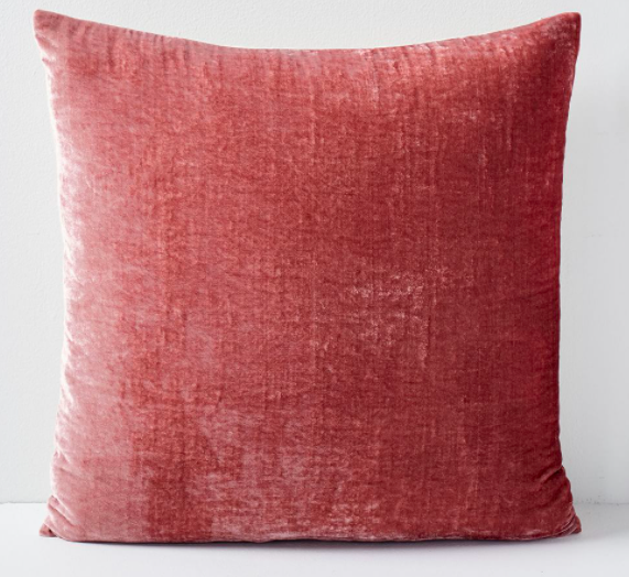 Red  Grapefruit Velvet Pillow 1 - Provenance Vintage Specialty Rentals Pillow Rentals Near Me Luxury Event Rentals Luxury Party Rentals Near Me Crushed Grapefruit Ruby Red Pillow Rental Prop House Los Angeles Prop Rentals Near Me.png