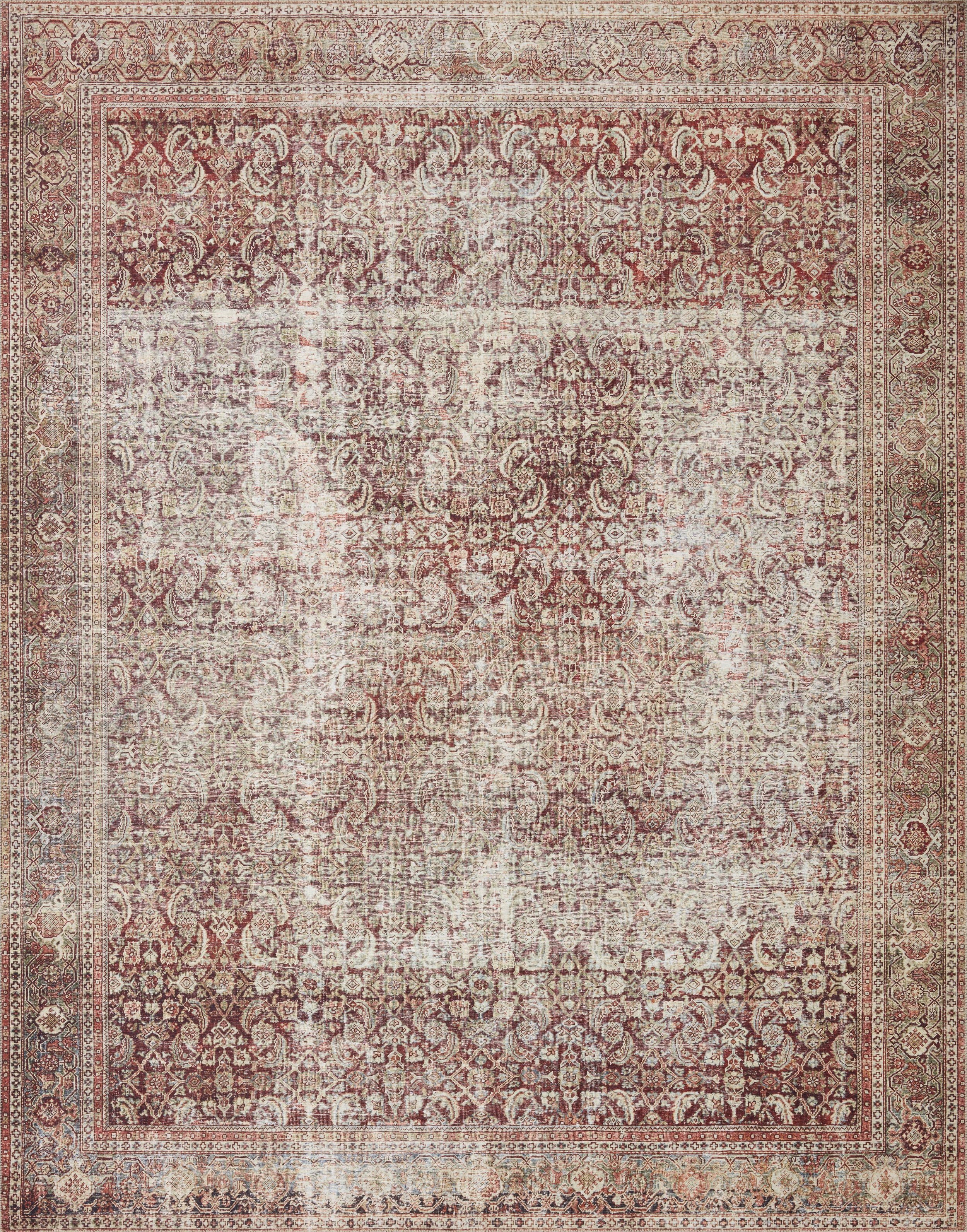 Arusha Distressed Red Rug