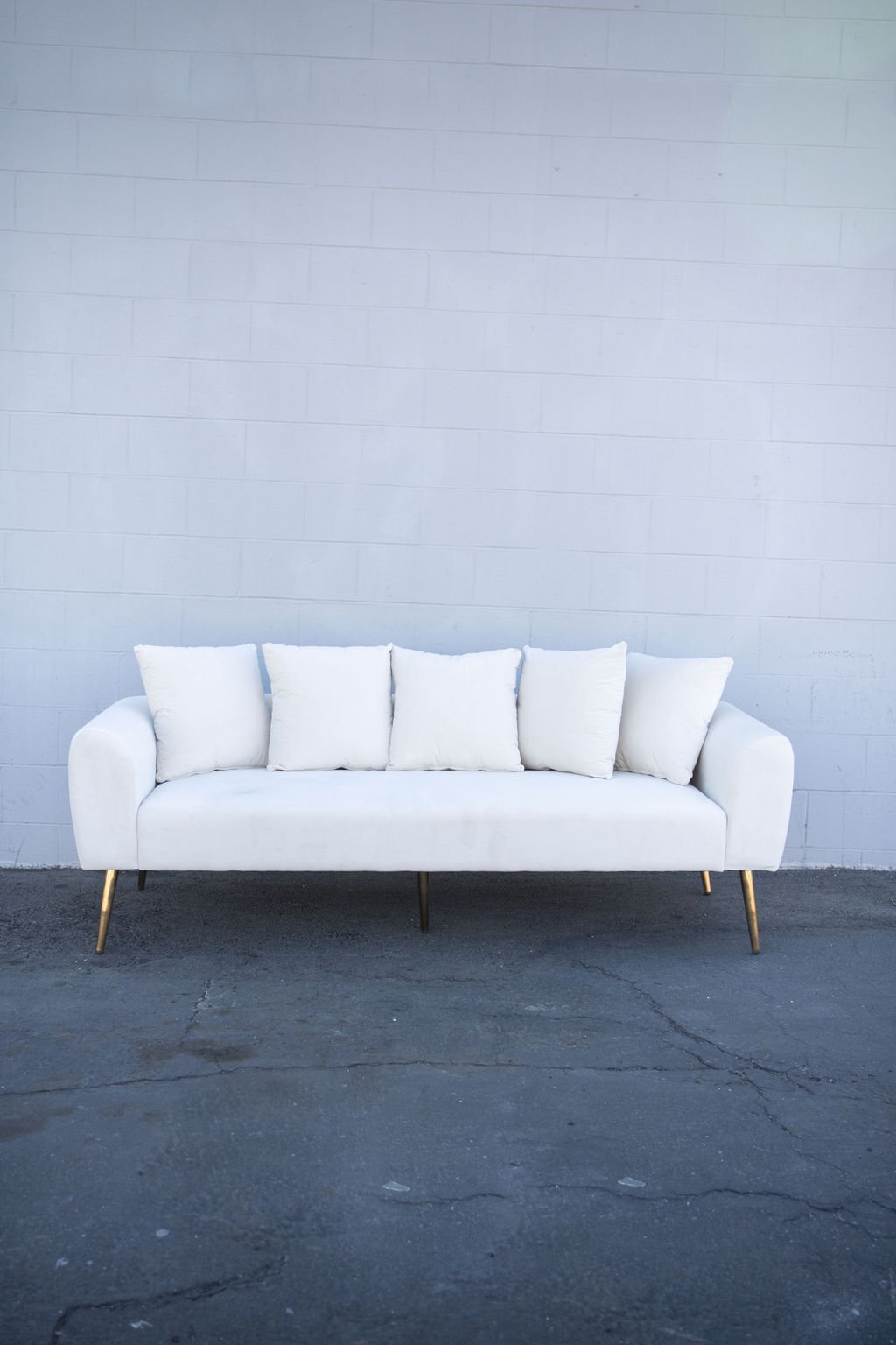 Pemberley White Velvet Sofa