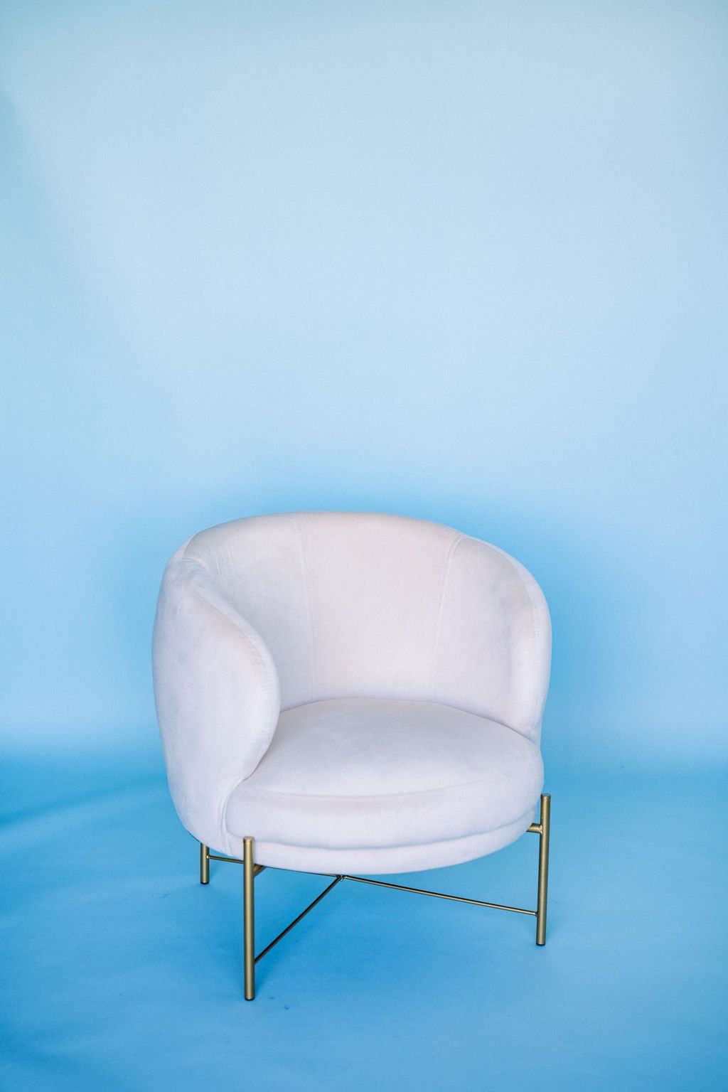 Cupcake Cream-Colored Velvet Barrel Chair
